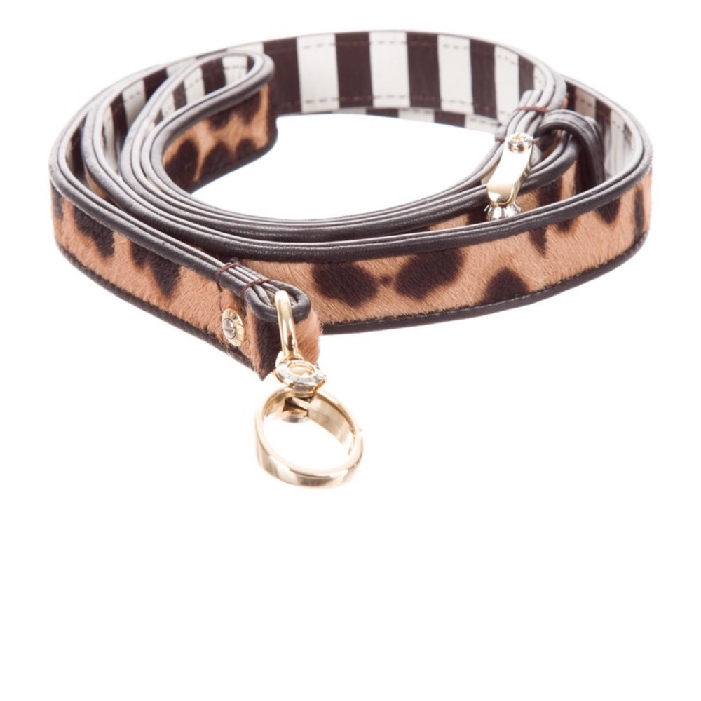 HENRI BENDEL West 57th Saffiano Leather Stripe Dog Leash and Collar